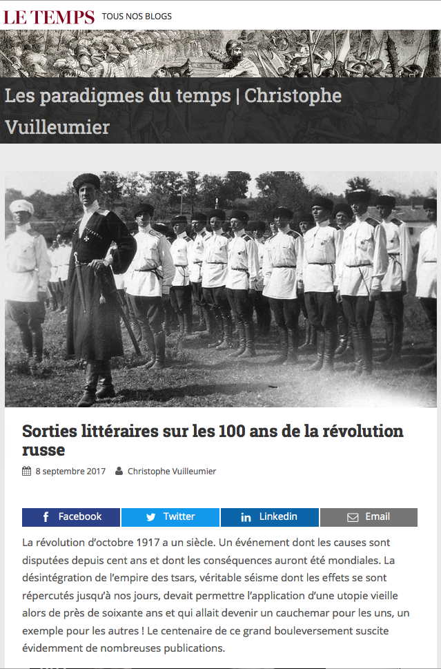 Sorties littéraires sur les 100 ans de la révolution russe.